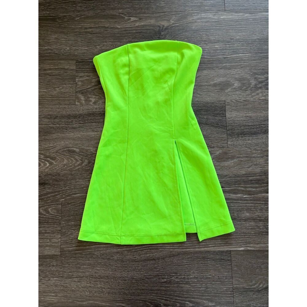 NWT Miscreants London Cupid Mini Dress W/Slit In Neon Green UK 6 US 2